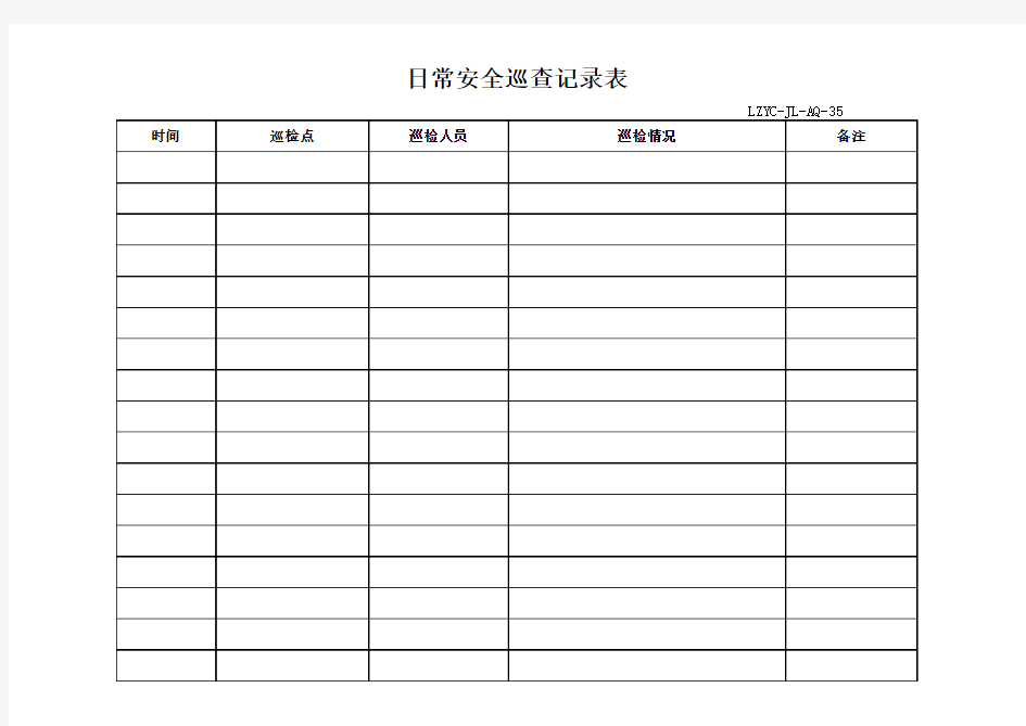 日常安全巡查记录表