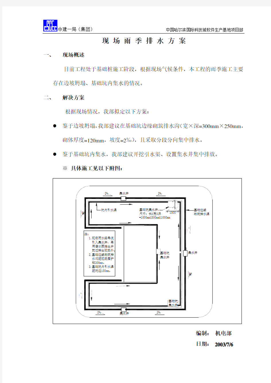 【工程】雨季排水方案