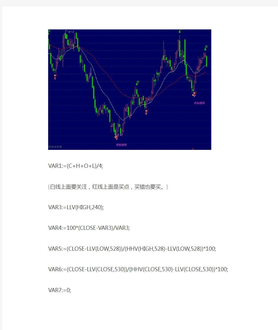 通达信指标公式源码机构进场+趋势买卖主图