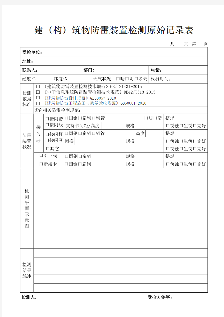 防雷检测原始记录表.pdf