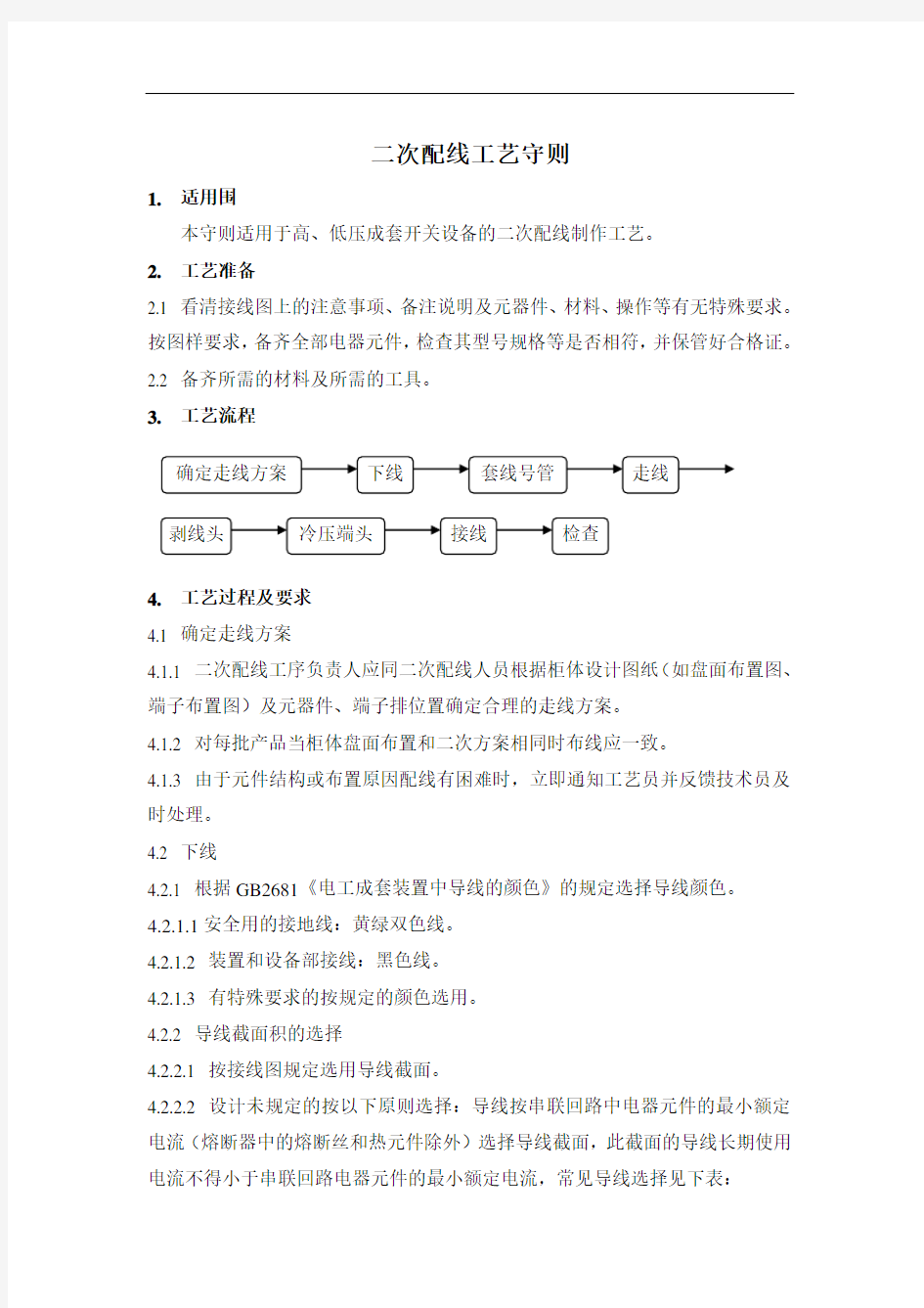 二次配线工艺守则