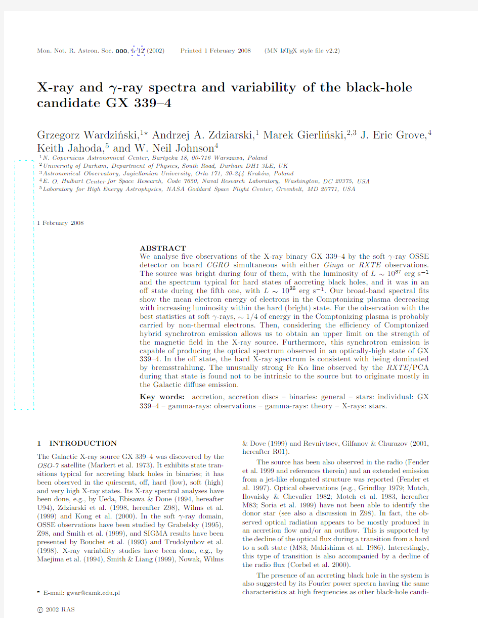 X-ray and gamma-ray spectra and variability of the black-hole candidate GX 339-4