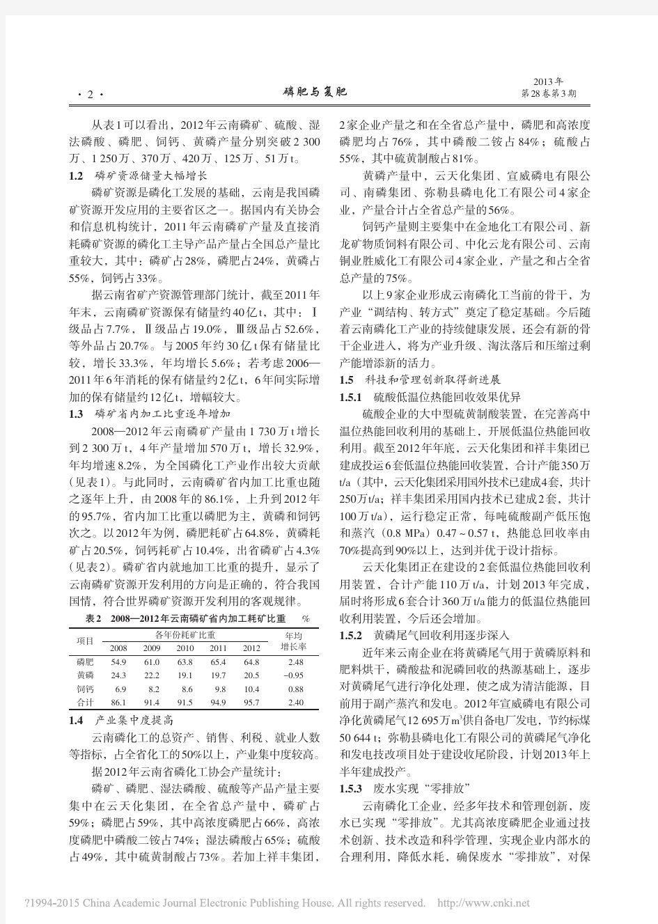 云南磷化工产业现状与趋势_陶俊法