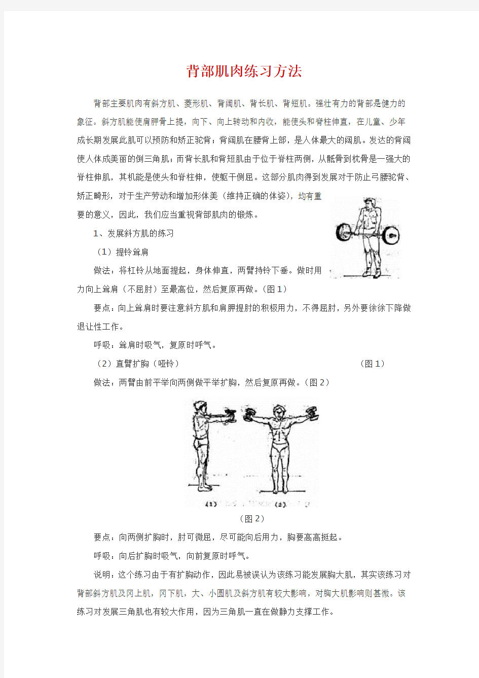 背部肌肉练习方法