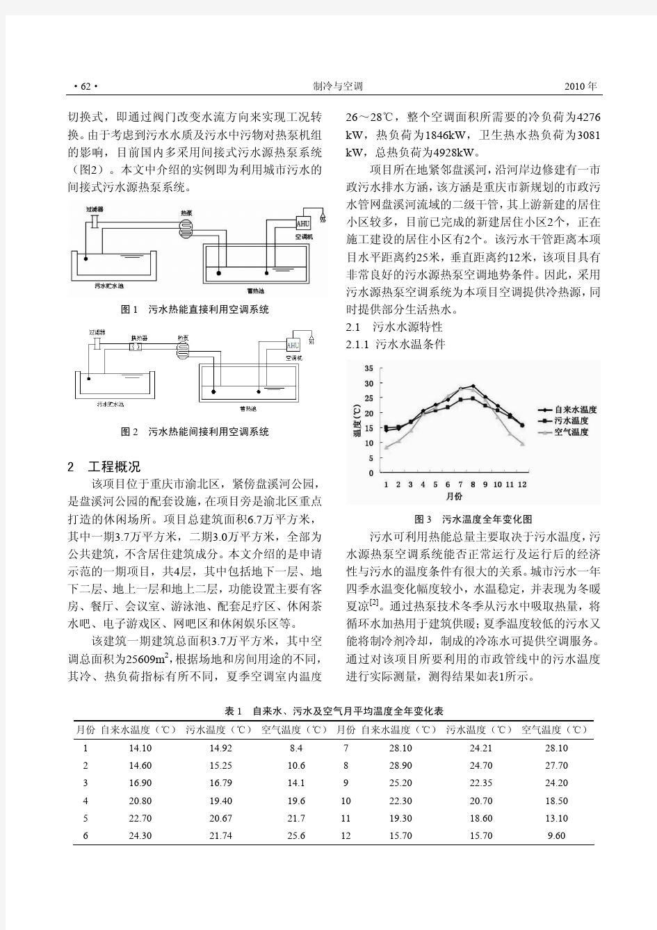 重庆市污水源热泵系统的工程应用与分析