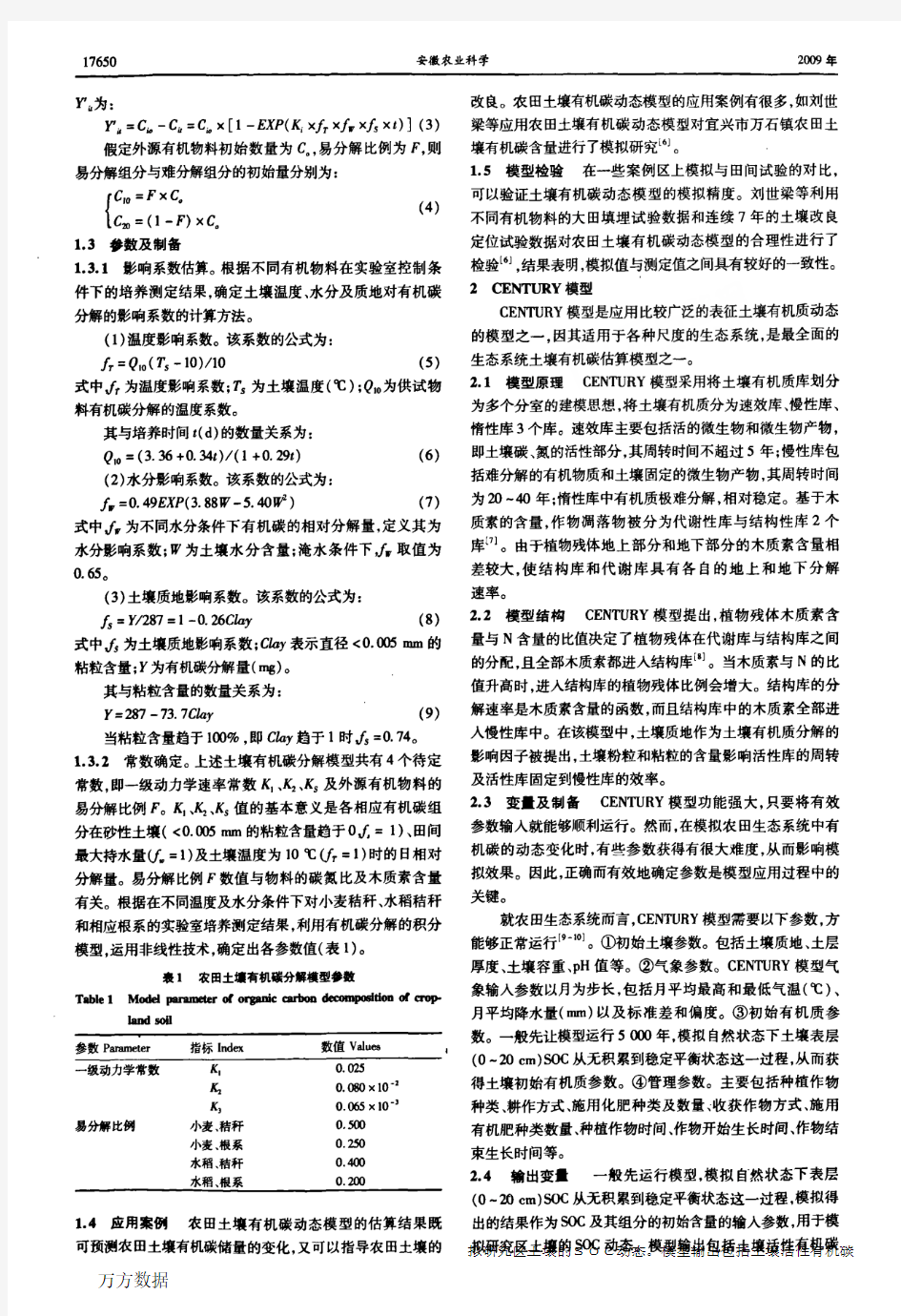 农田碳汇估算模型与应用研究述评