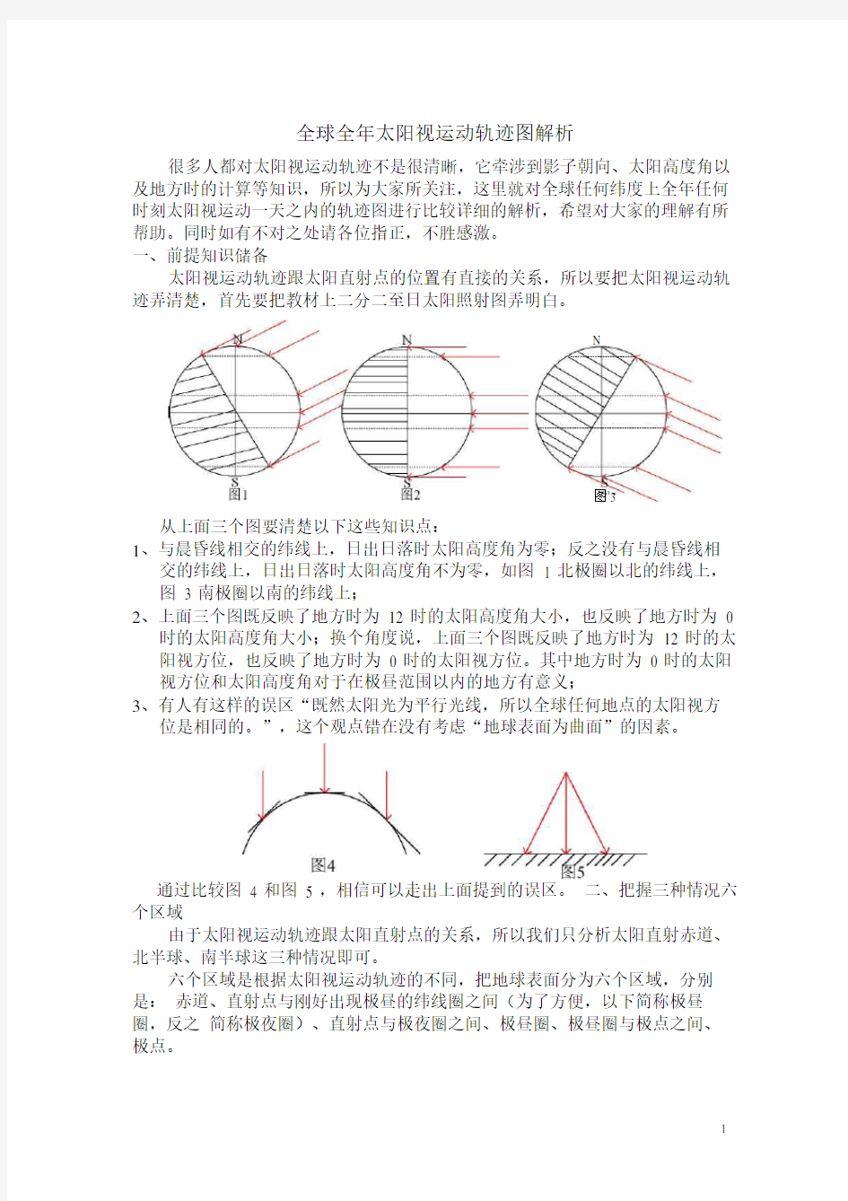 太阳视运动轨迹图解析