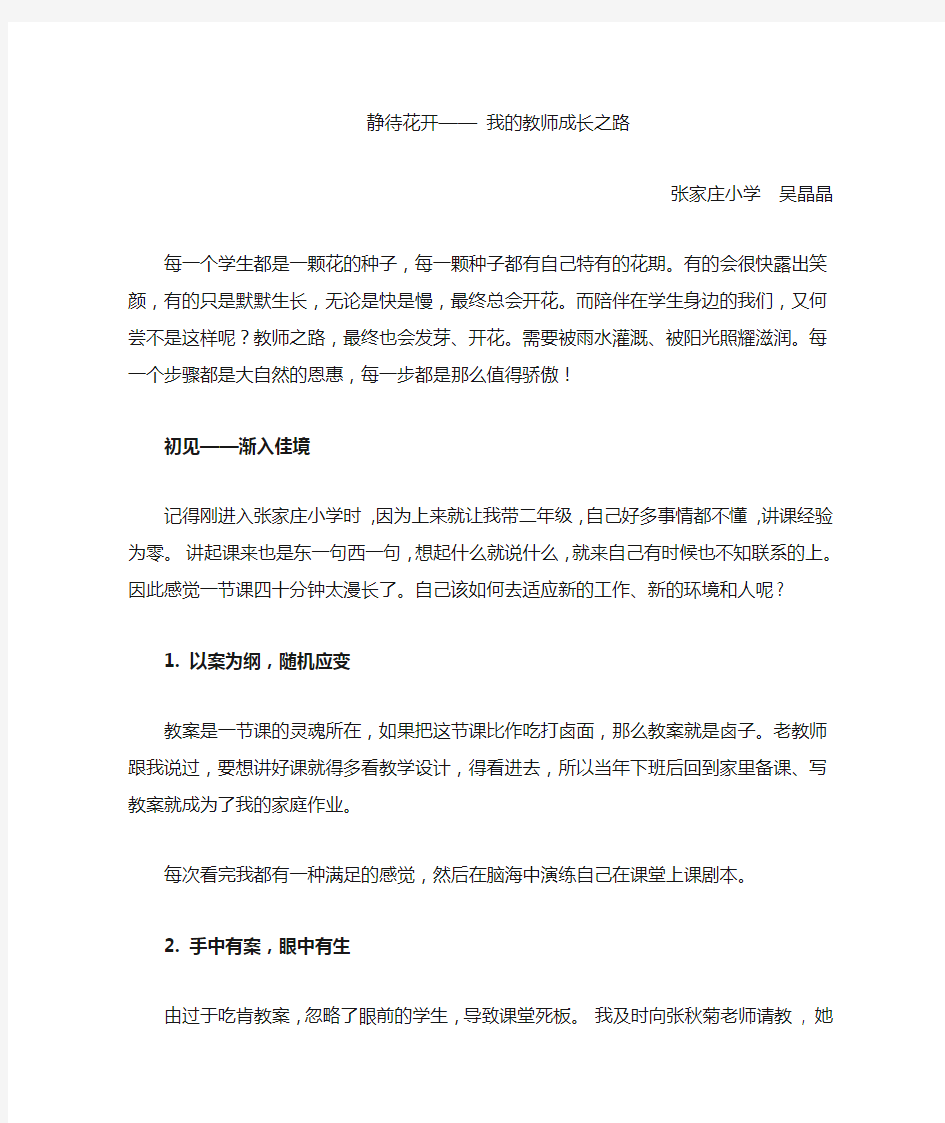 一个年轻教师的成长历程