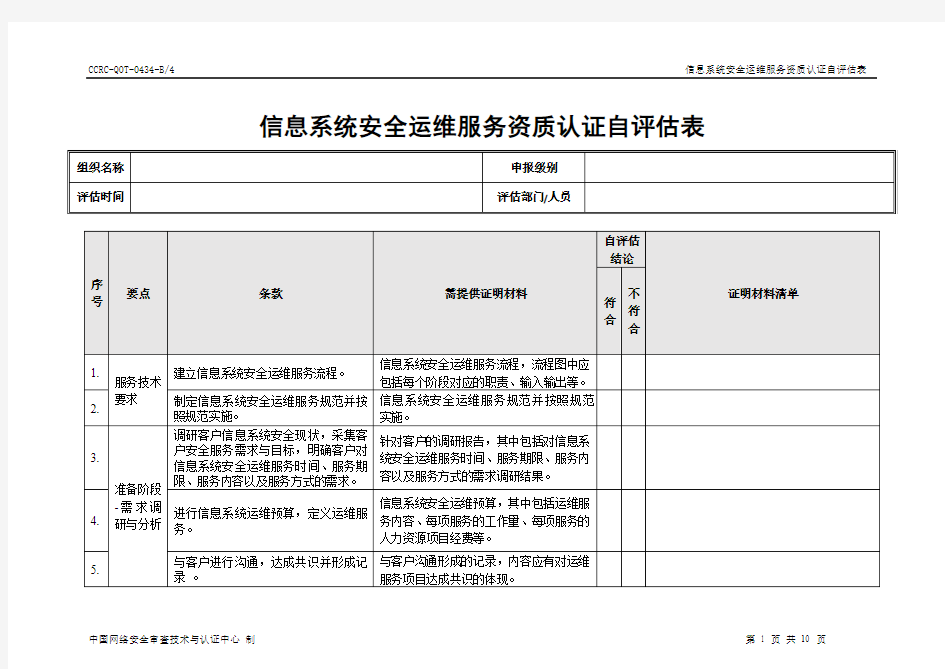 安全运维类-中国信息安全认证中心