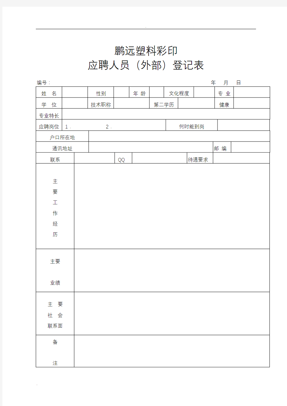 完整全套人事行政表格(共