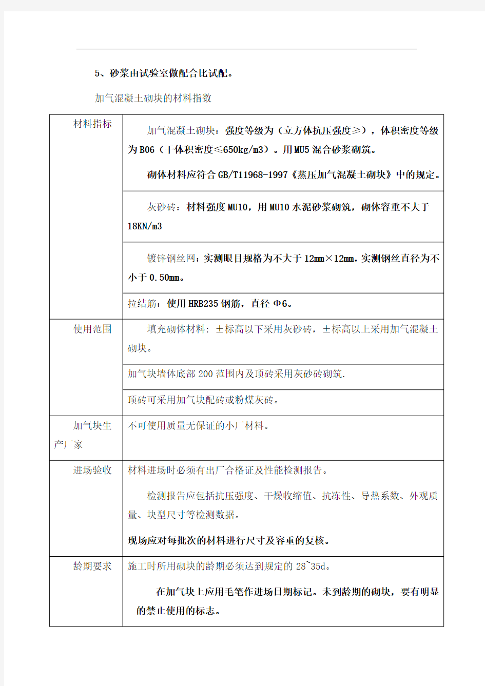 砂加气混凝土砌块施工方案