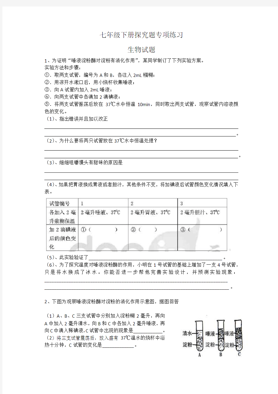 探究性题目专题