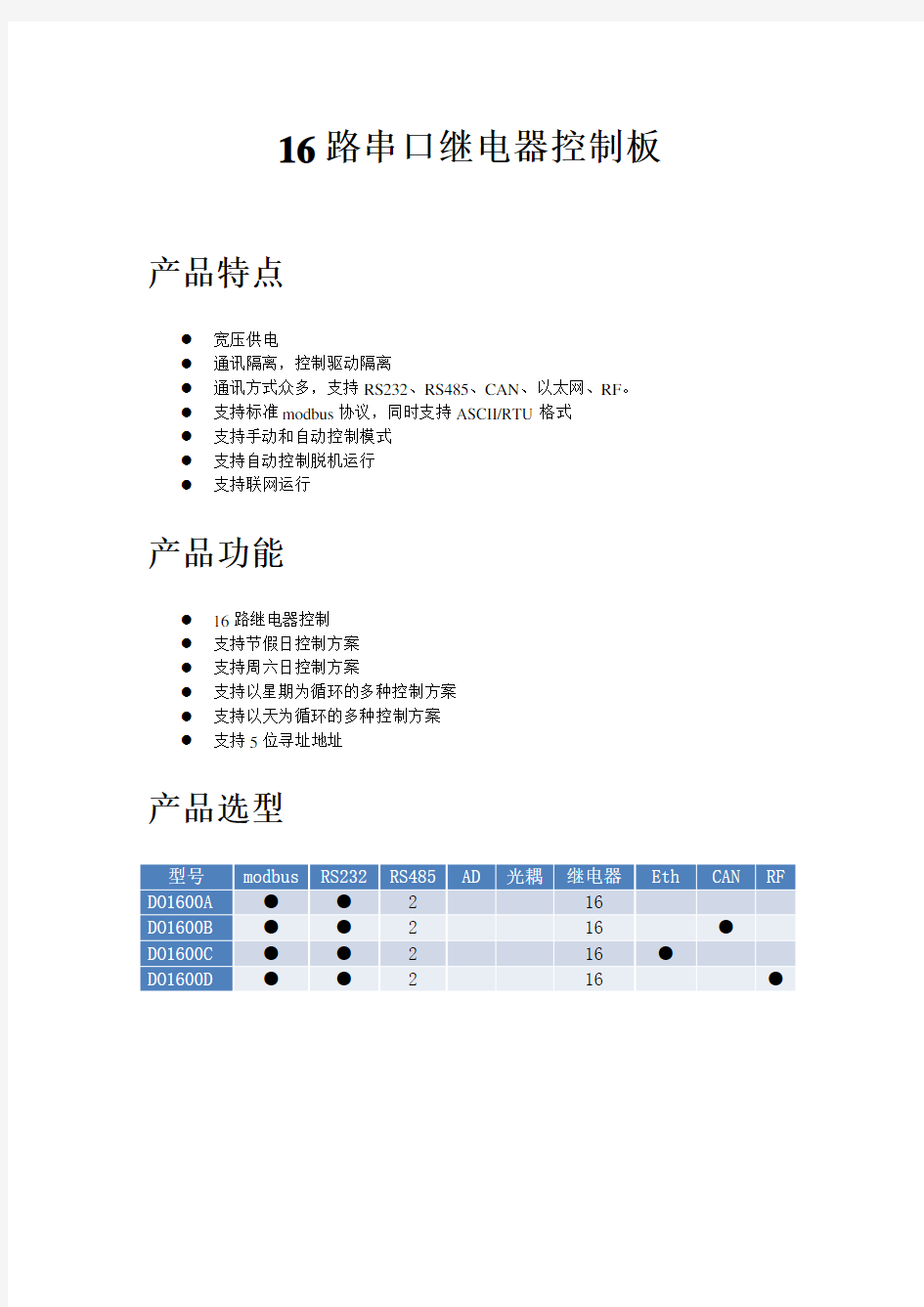 16路串口继电器控制板说明