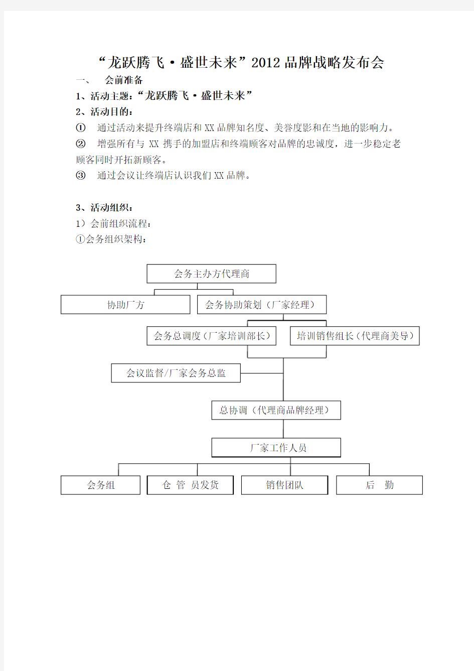 新品发布会(流程与工作安排)