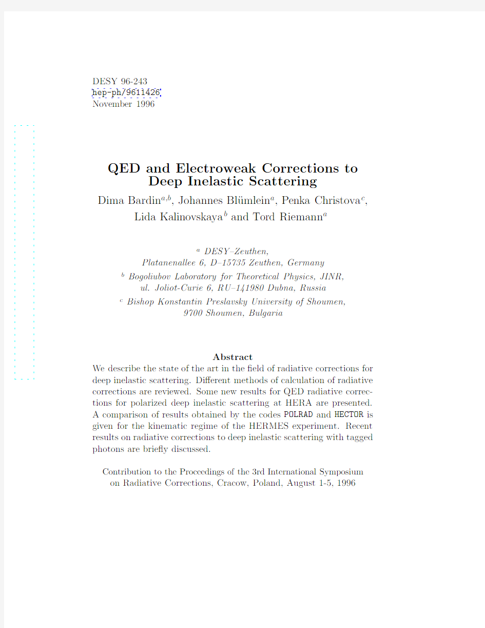 QED and Electroweak Corrections to Deep Inelastic Scattering
