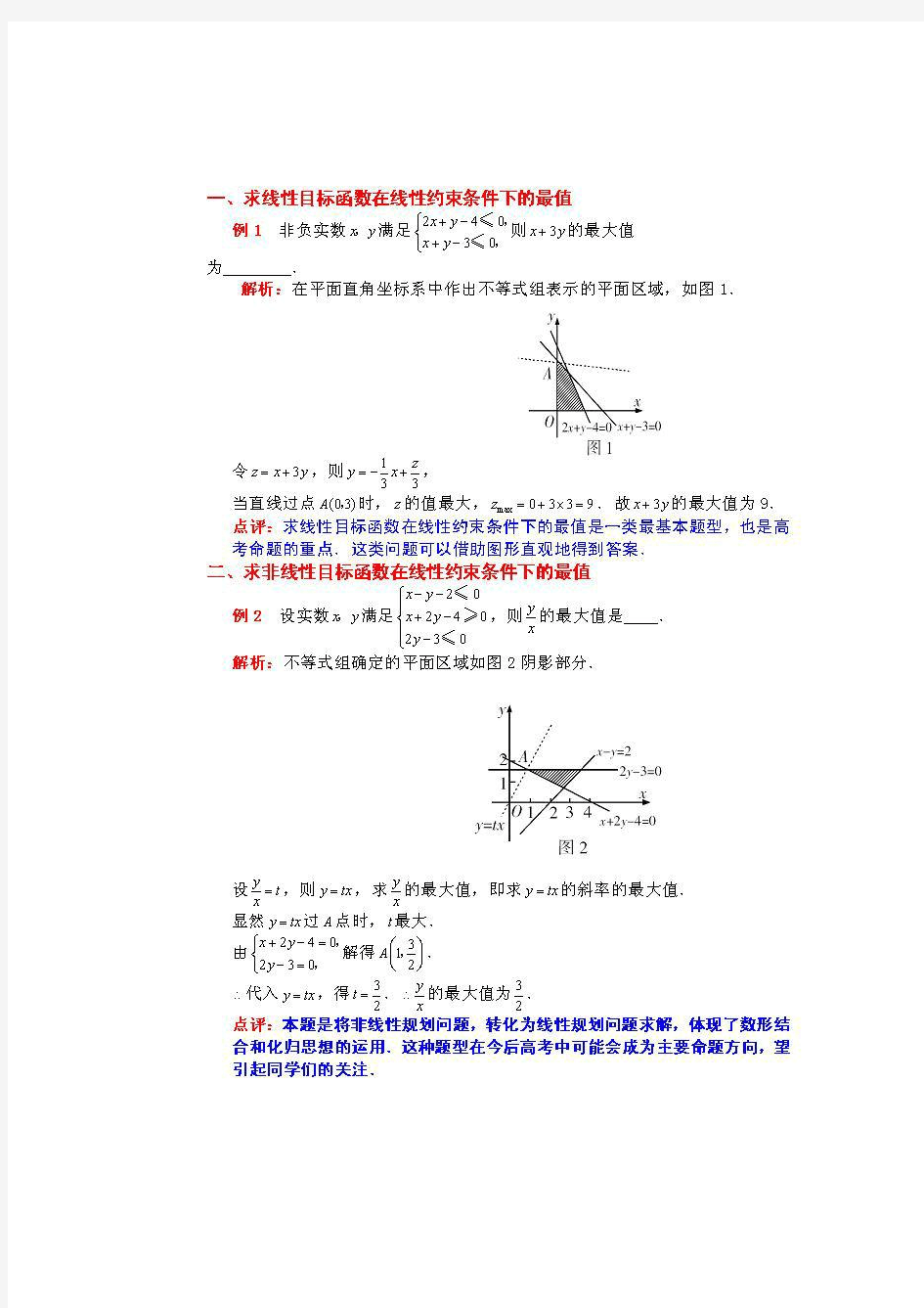 线性规划题型大全