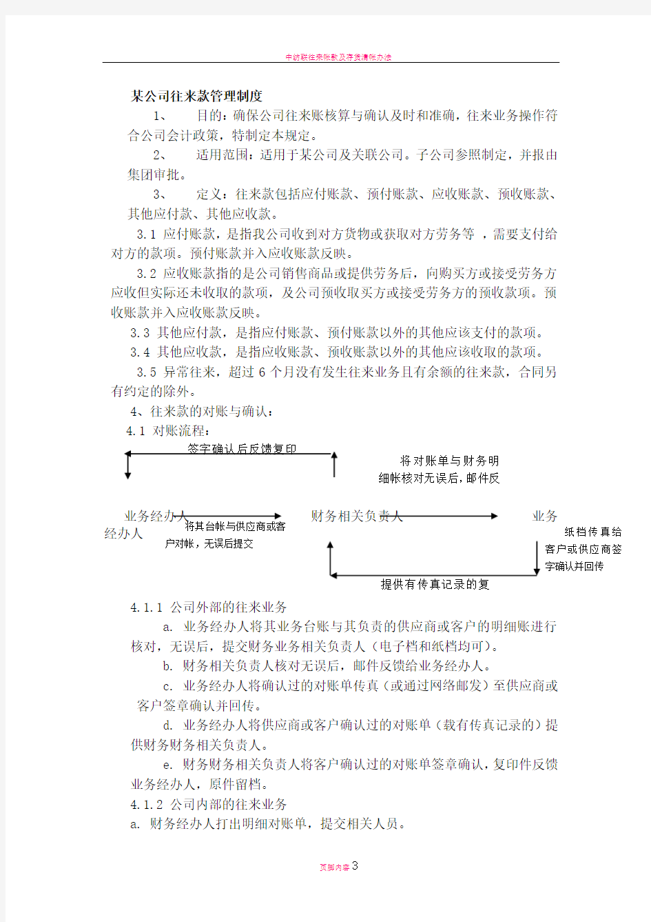 往来款管理制度