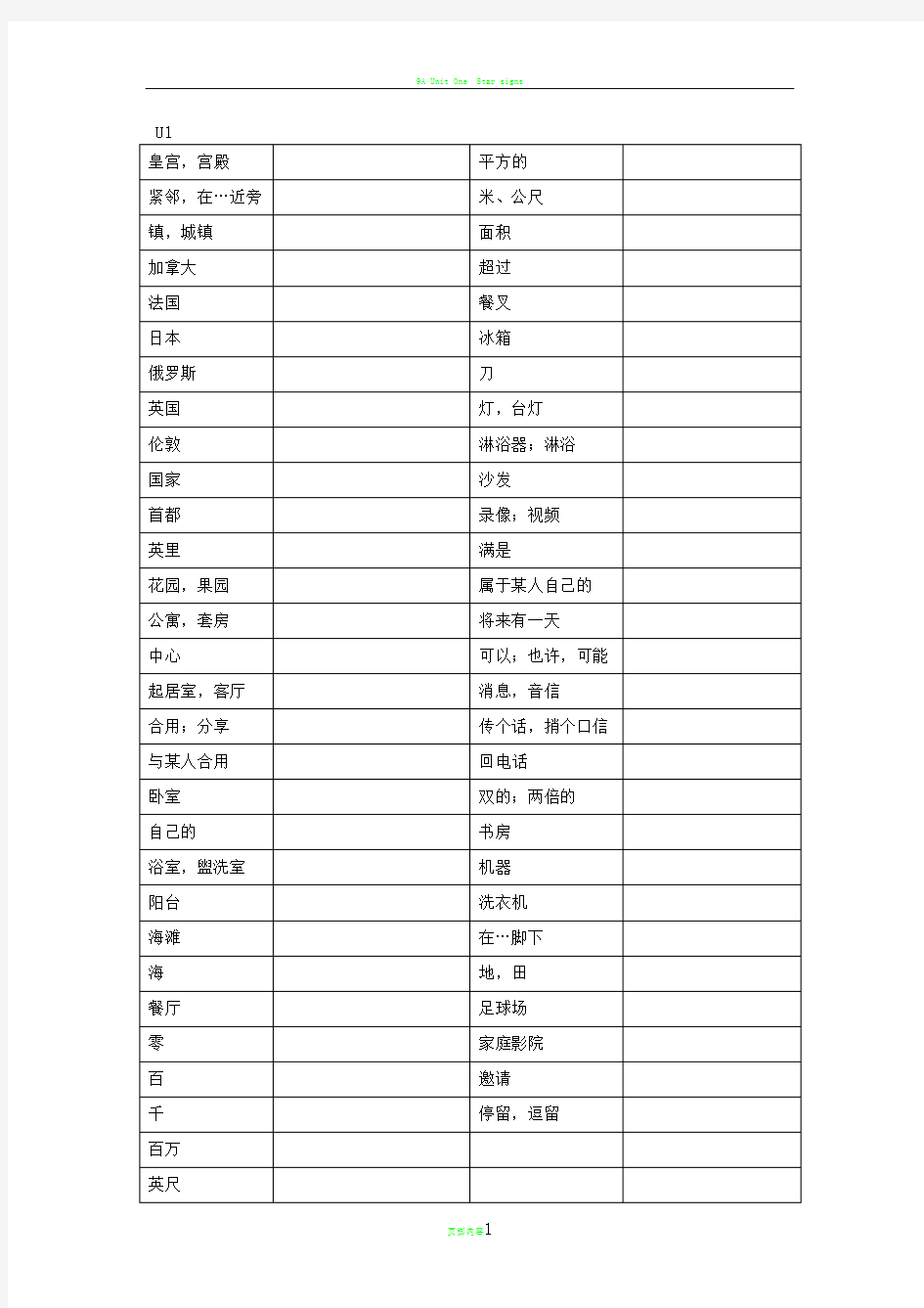 苏教版牛津英语七年级下册(7B)单词表