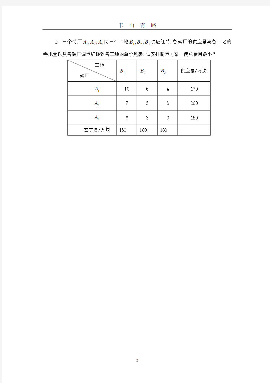 数学建模模拟试题及答案PDF.pdf