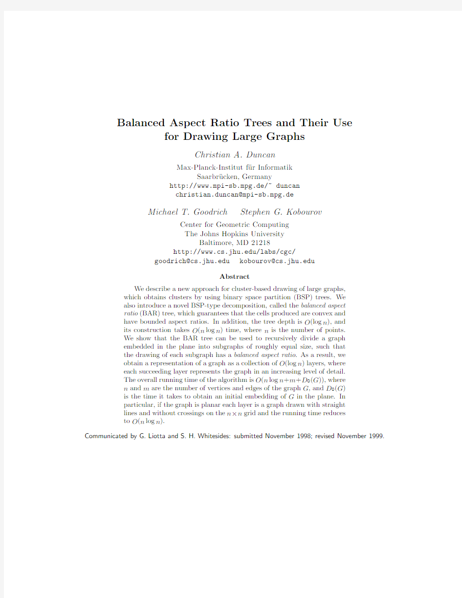 Balanced Aspect Ratio Trees and Their Use for Drawing Very Large Graphs