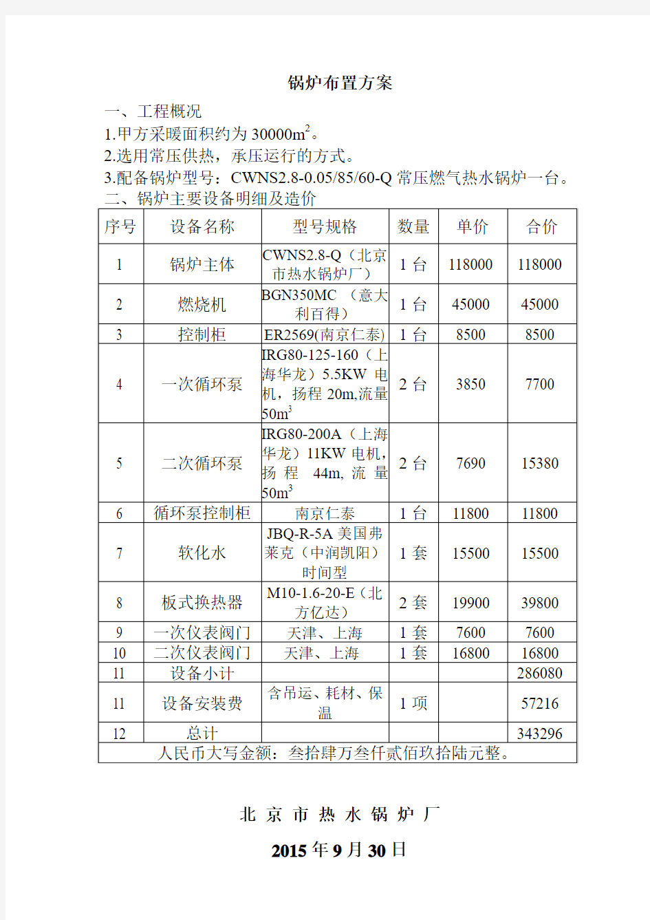 CWNS2.1-Q报价方案