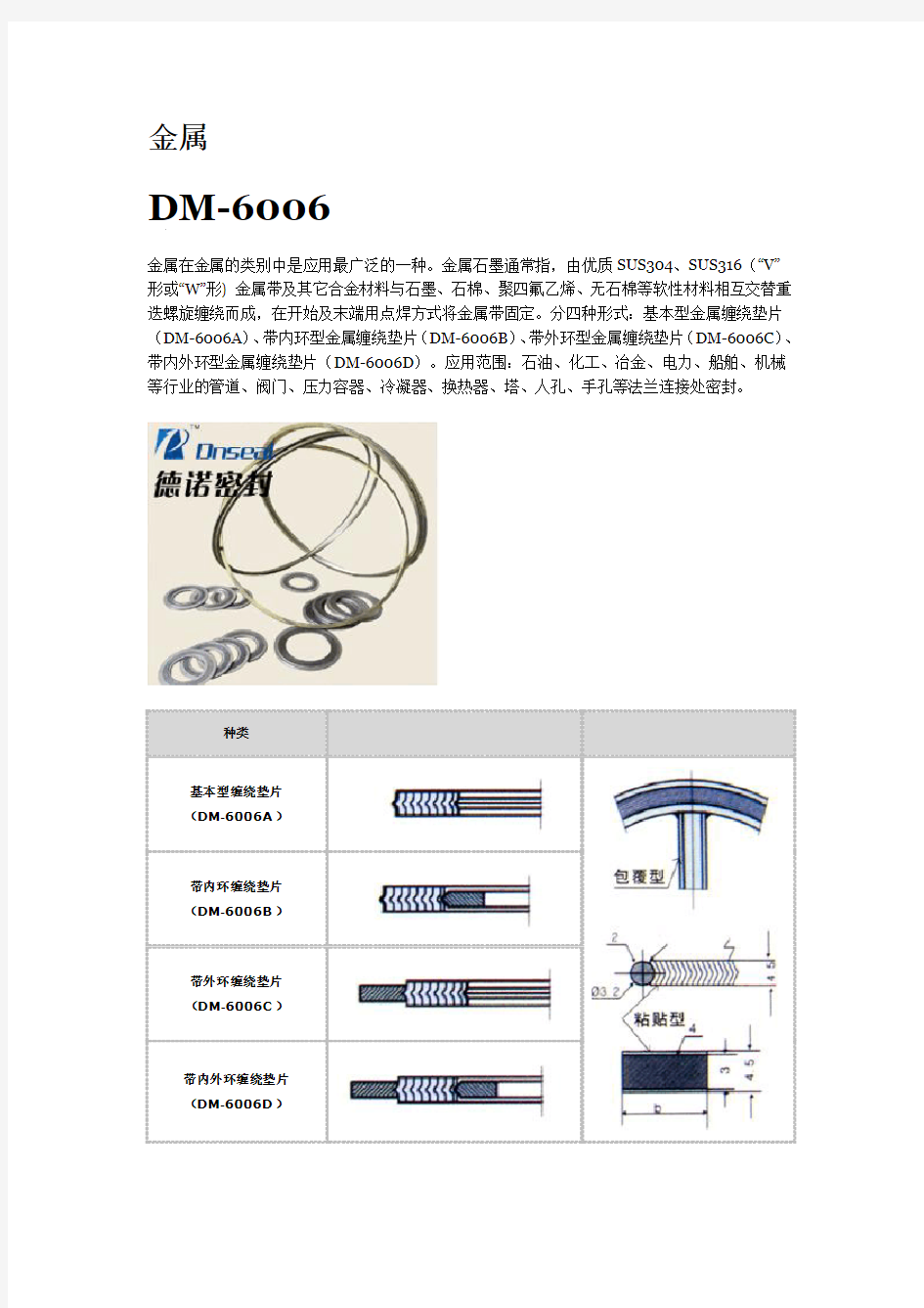 金属缠绕垫片各个参数