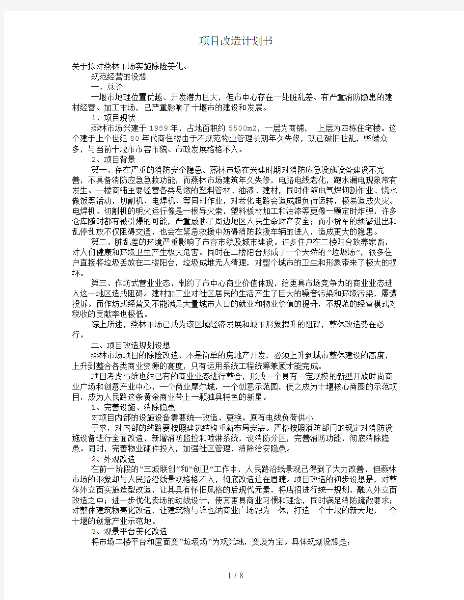 项目改造计划书