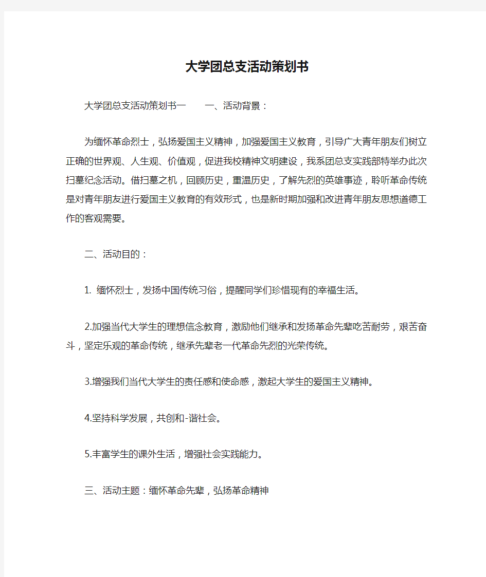 大学团总支活动策划书