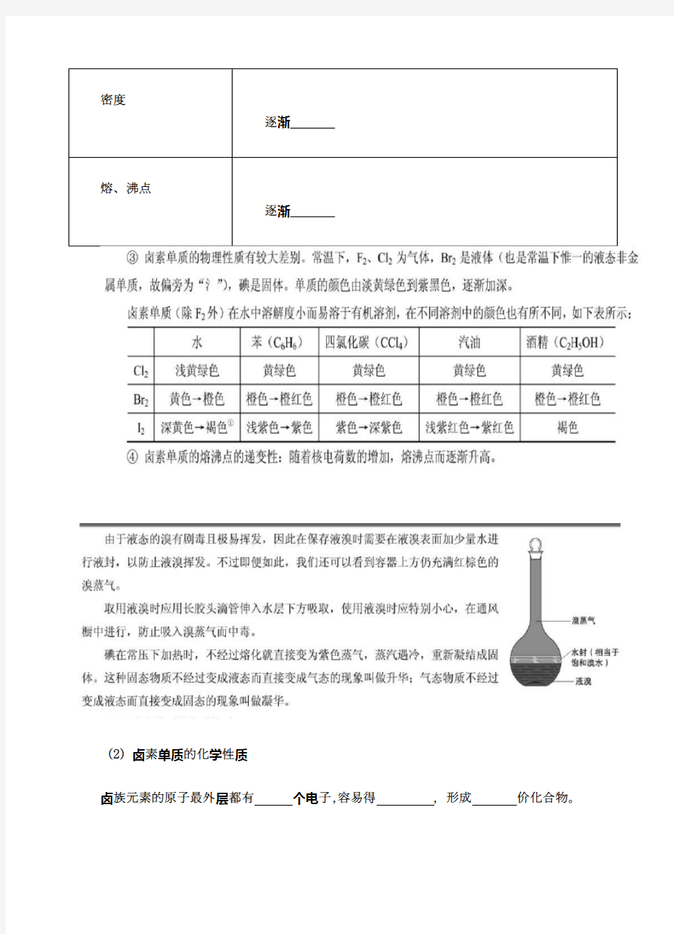 元素周期表 第3课时 卤族元素