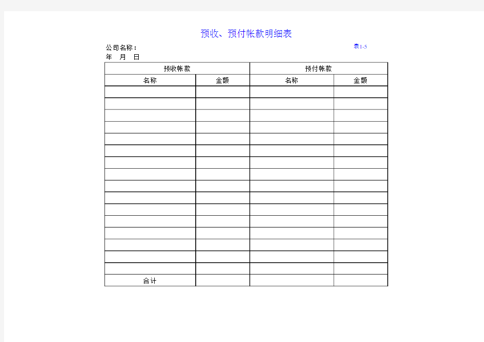 财务报表(空白)