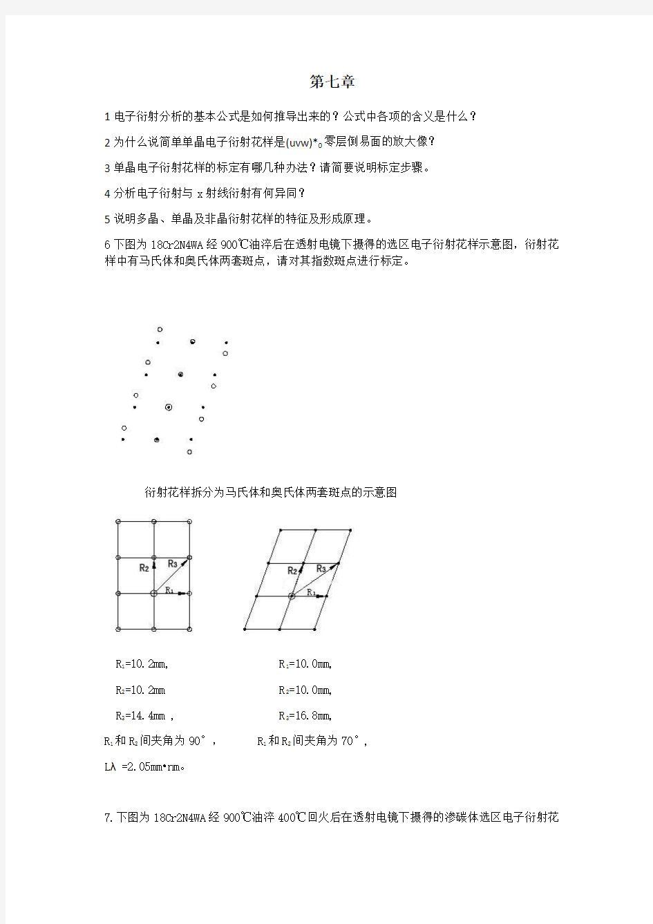 第七章电子衍射练习