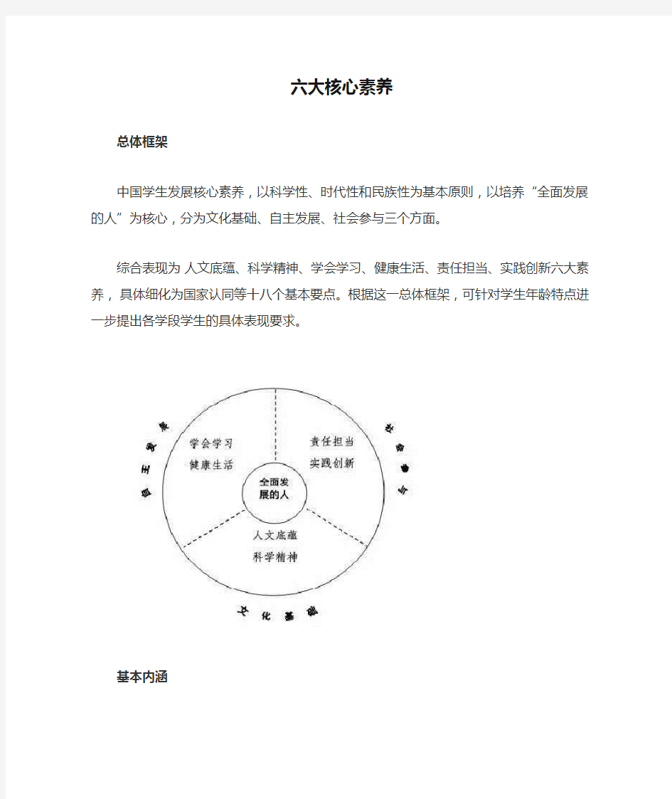 中国六大核心素养