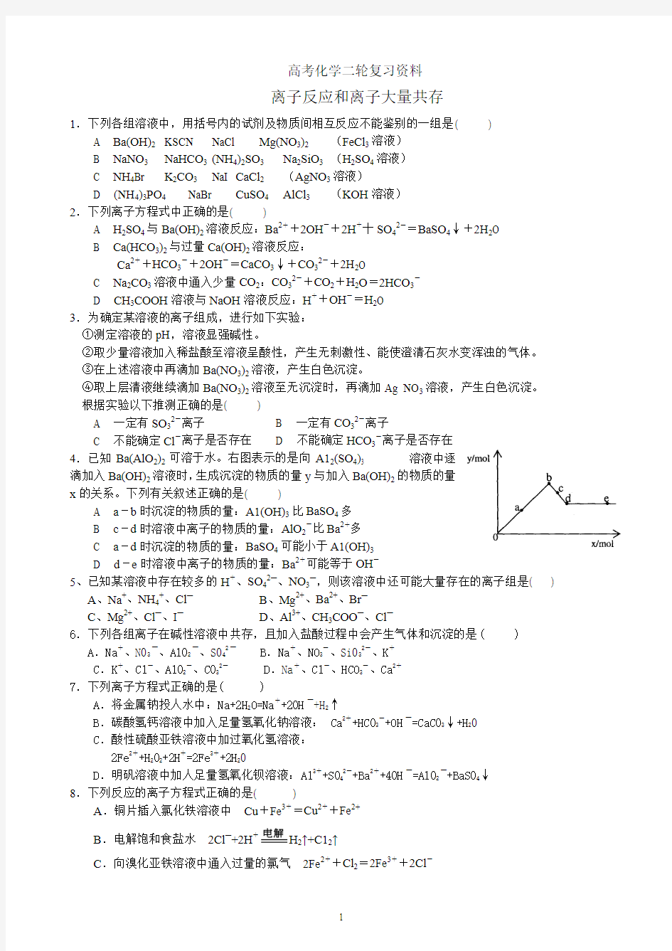 高考化学二轮复习资料