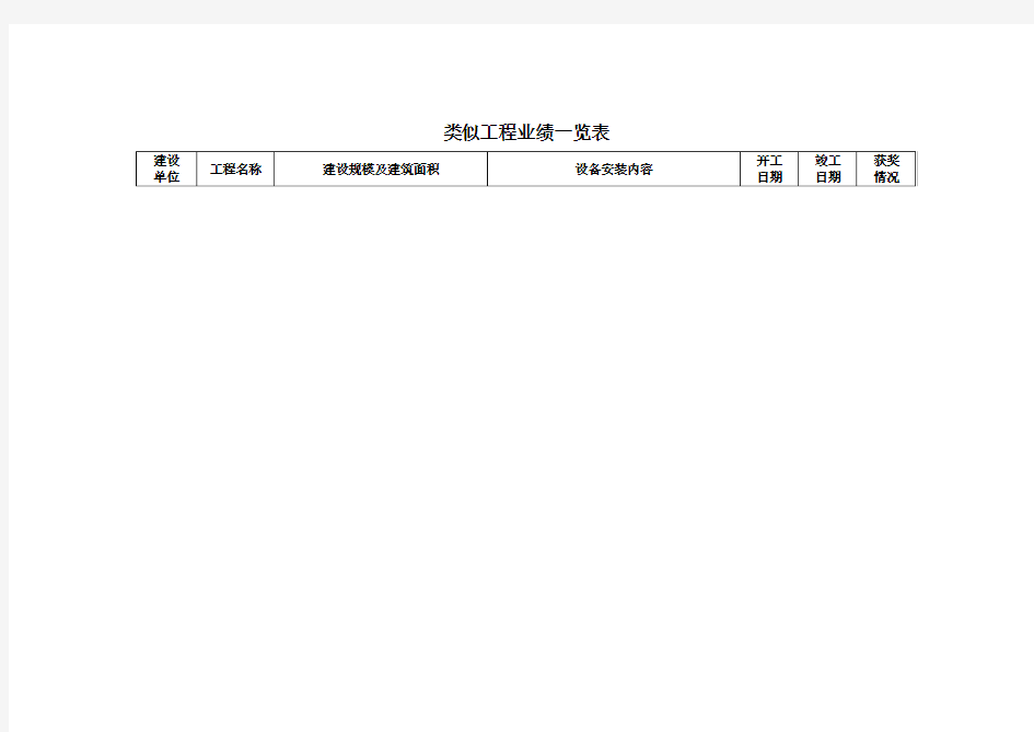 类似工程业绩一览表1