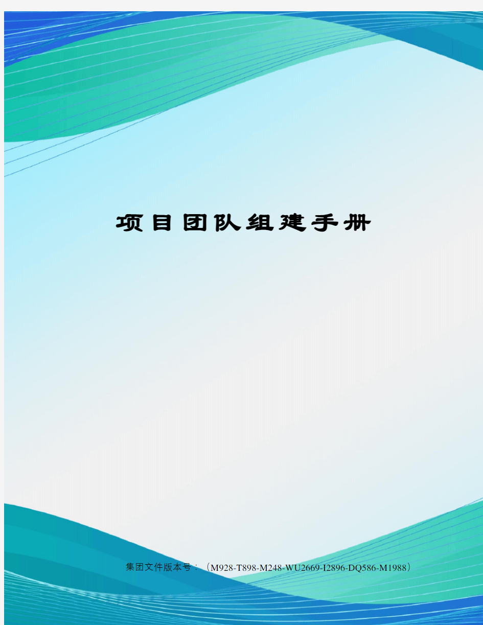 项目团队组建手册