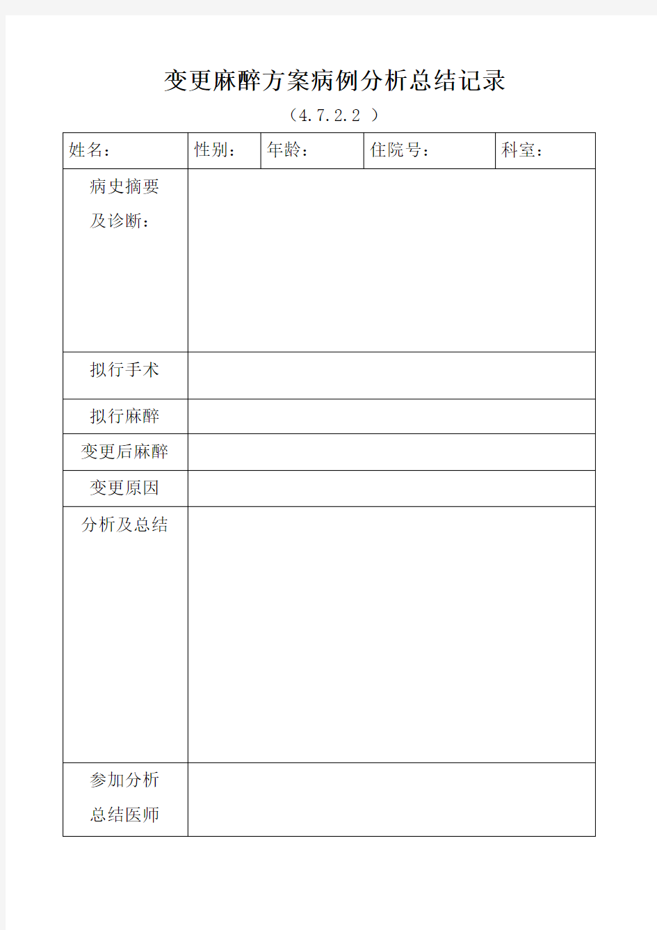 变更麻醉方案病例分析总结记录(4))