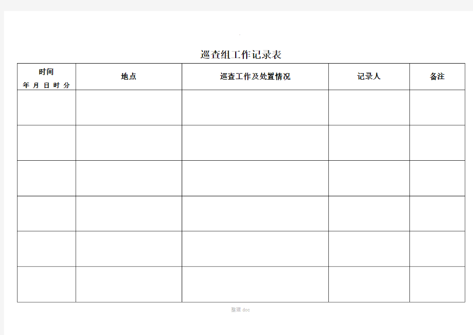 日常巡查记录表