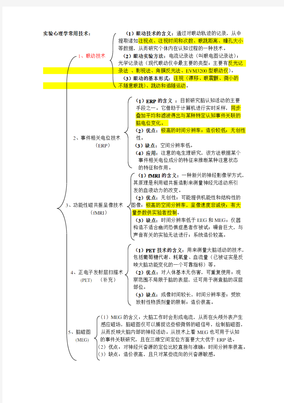 实验心理学的常用技术(含眼动技术)