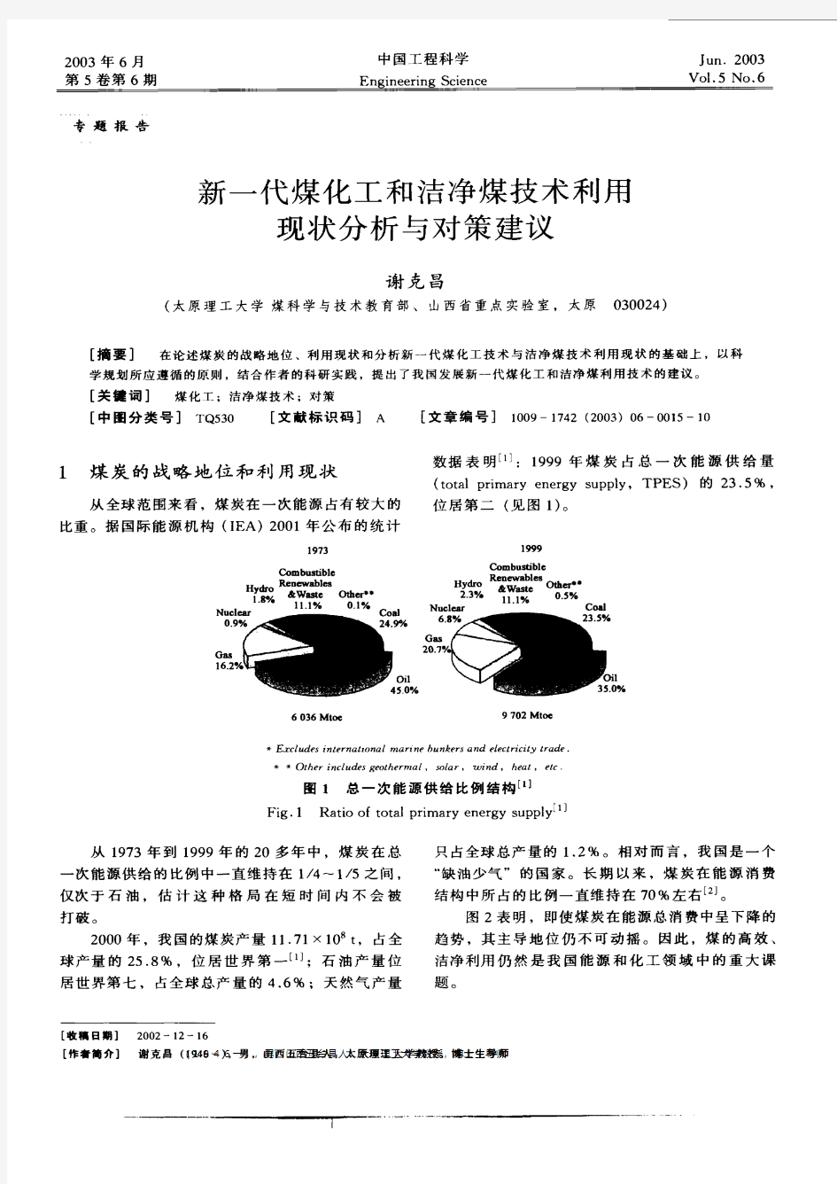 新一代煤化工和洁净煤技术利用现状分析与对策建议