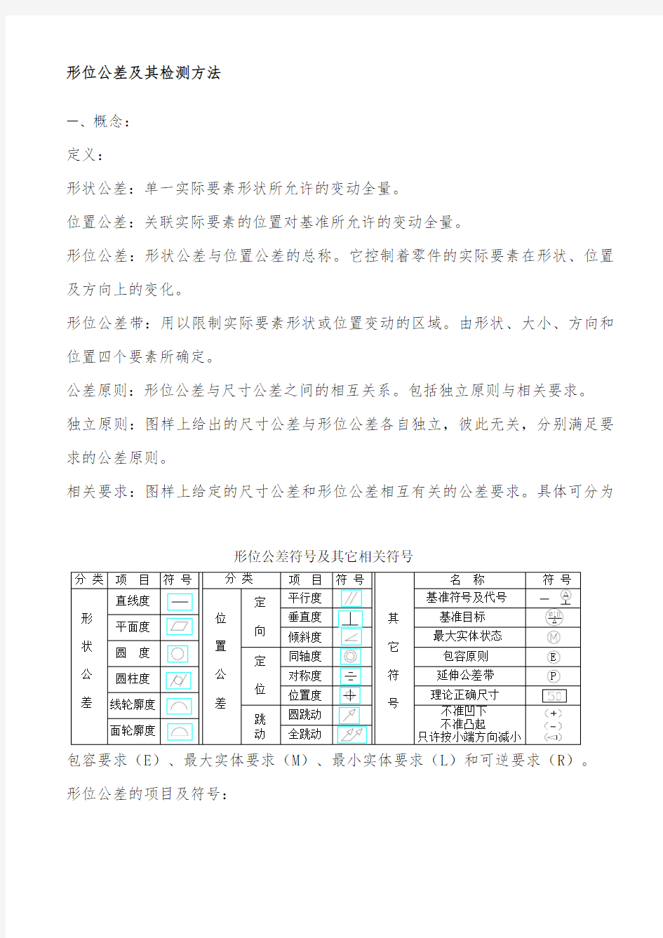 形位公差及其检测方法