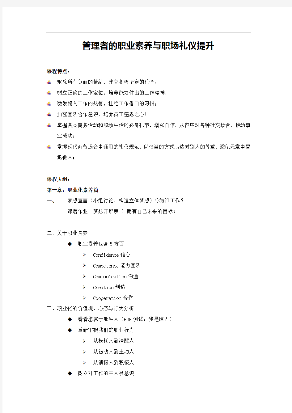 管理者的职业素养与职场礼仪提升