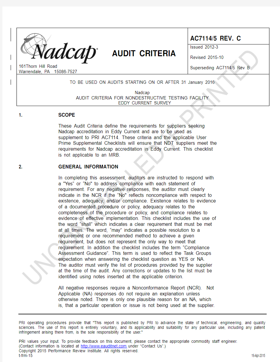 AC7114-5 Rev C NADCAP AUDIT CRITERIA FOR NONDESTR