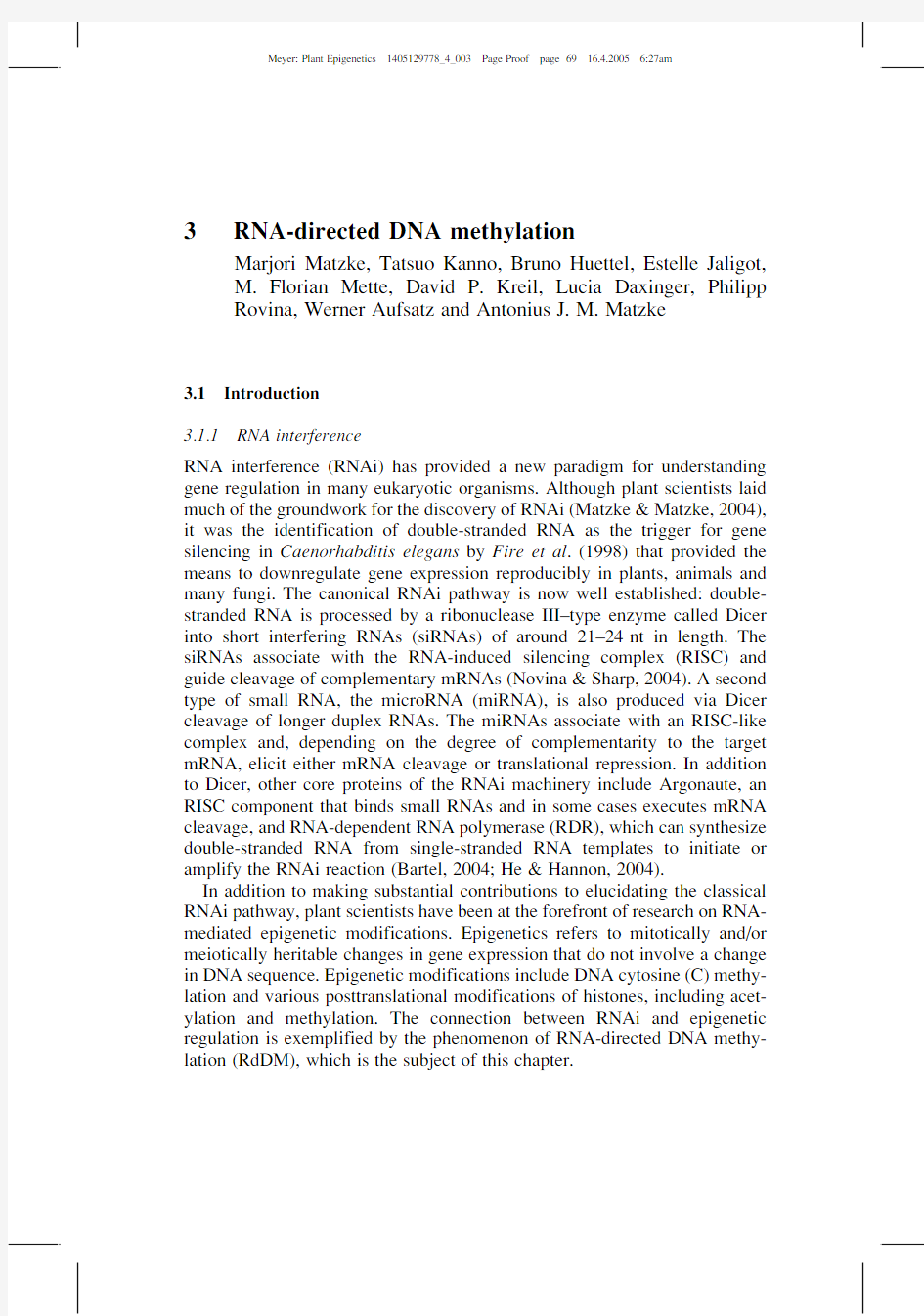 RNA-directed DNA methylation