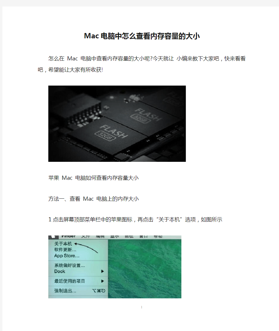 Mac电脑中怎么查看内存容量的大小