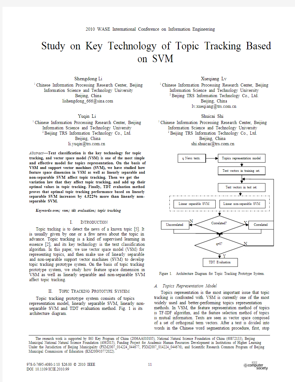 Study on Key Technology of Topic Tracking Based on SVM