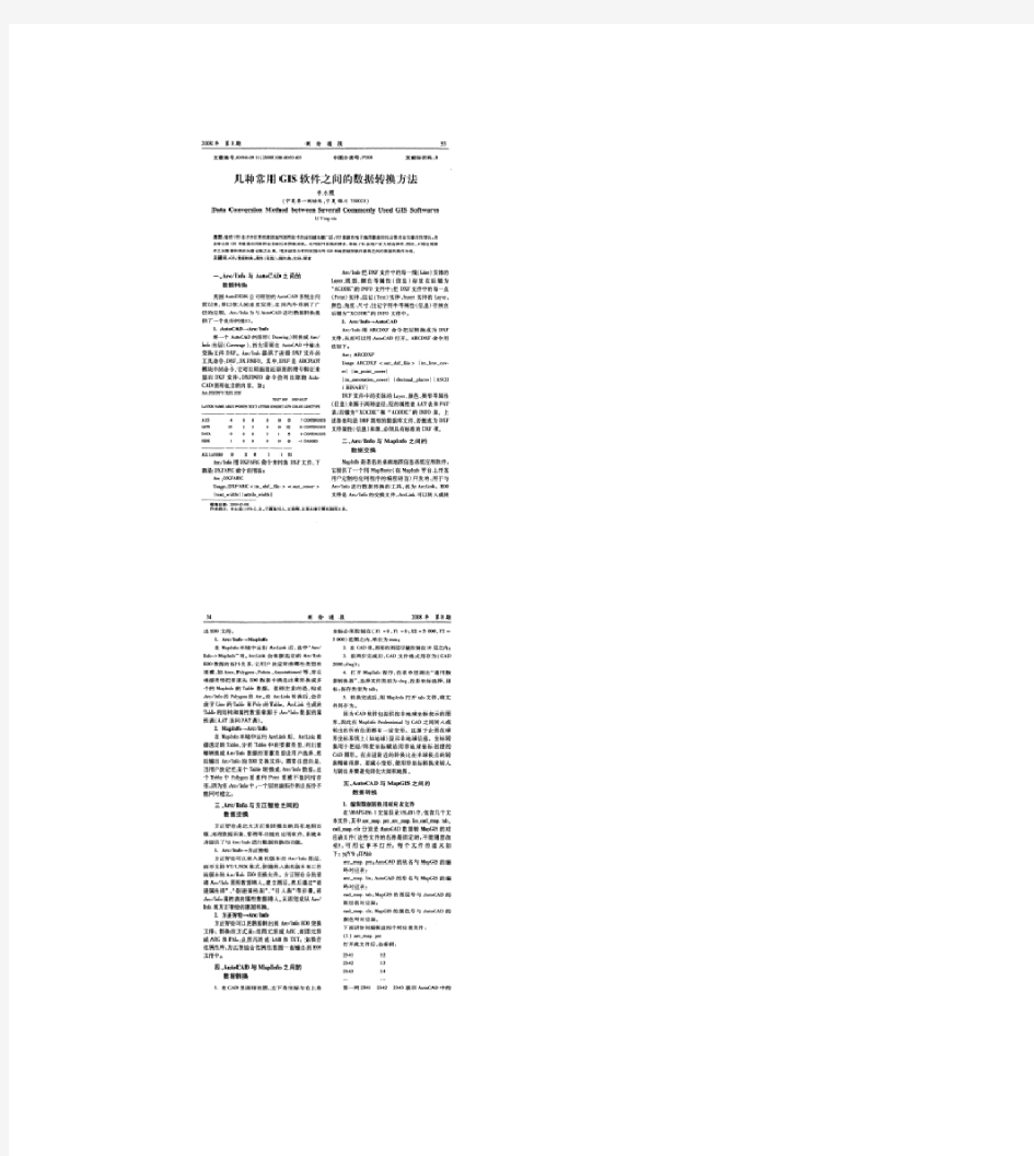 几种常用GIS软件之间的数据转换方法_图文(精)