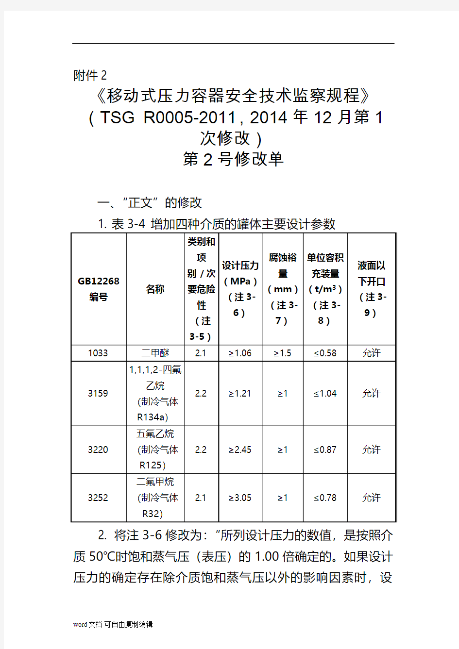 《移动式压力容器安全技术监察规程》(TSG-R0005-2011-2014年12月第1次修改)第2号修改单