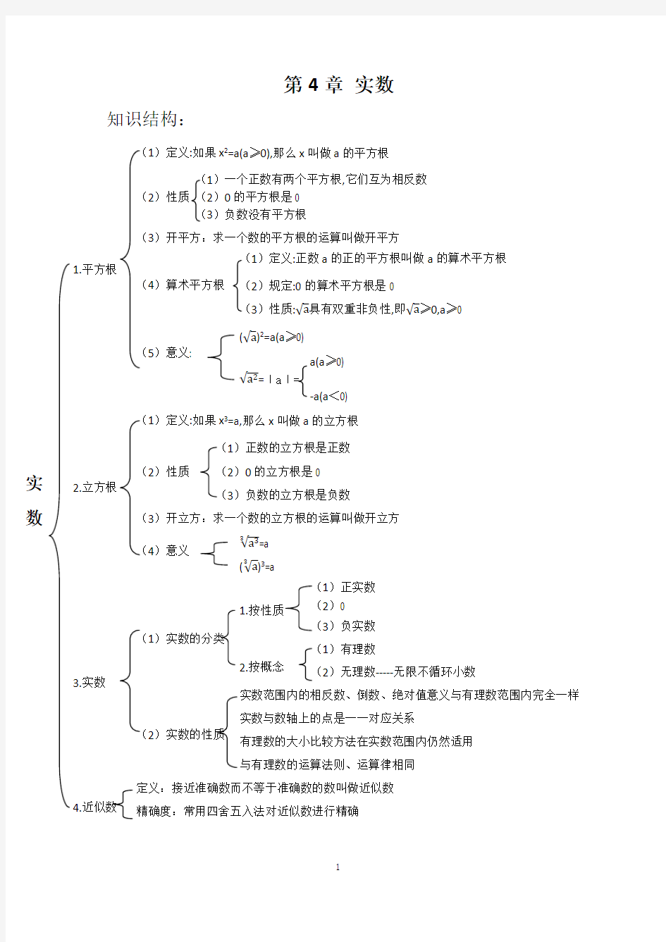 实数知识点详细总结