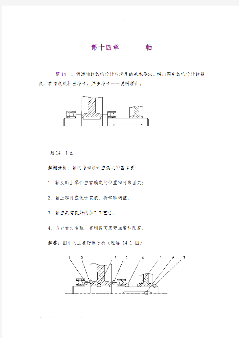 机械设计基础-孙立鹏-习题第十四章轴