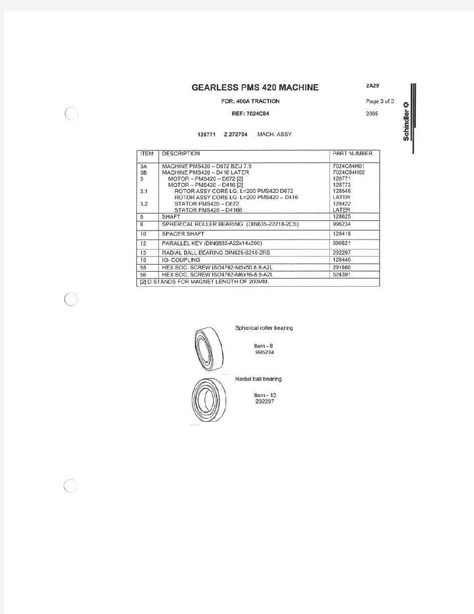 PMS 420 gearless  Schindler Elevator Manual pg 125-184.pdf